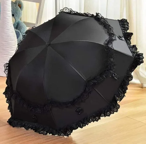 Vista 44 de Honeystore Paraguas plegable a prueba de rayos ultravioleta Princess Lace Parasol con cúpula anti-UV