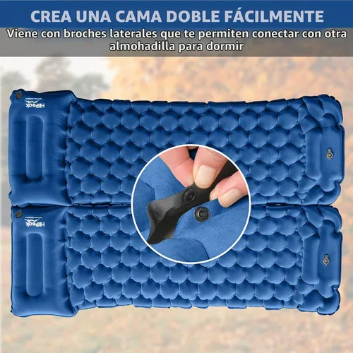 Vista 6 de HiiPeak Almohadilla de dormir para camping, alfombrilla de camping superior de gamuza con almohada, bomba de pie incorporada, almohadillas inflables