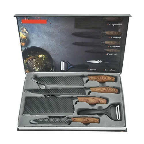 SET DE CUCHILLO MANGO TIPO MADERA de HOBBY CITY