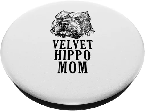 Vista 2 de Terciopelo Hippo mamá Pitbull perro propietario American Bully Pitbull PopSockets intercambiable PopGrip
