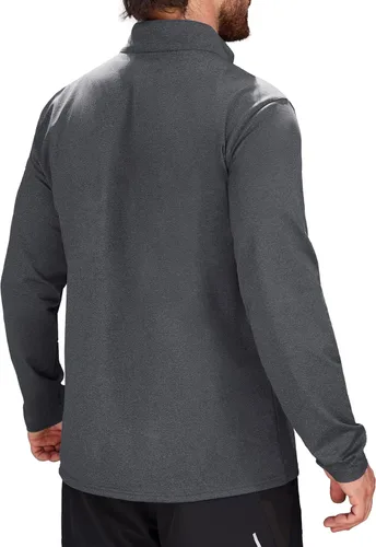 Vista 75 de MAGCOMSEN Sudadera de golf de manga larga con forro polar para hombre, con cremallera de 1/4, térmica, para correr