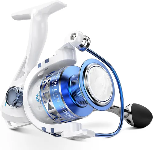 Vista 19 de KastKing Centron & Centron Lite Carretes Giratorios, Tamaño 500 es Perfecto para Pesca en Hielo, Hasta 17.5 lbs de Arrastre Máximo, Relación