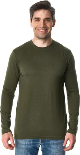 Vista 17 de Camisas 100% de lana merino para hombre, ropa interior térmica, capa base 190 negro