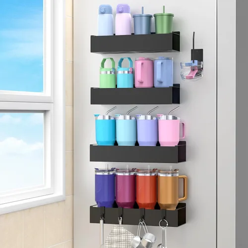 Vista 30 de HuggieGems Soporte Magnético para Botella de Agua para Refrigerador, Organizador de Portavasos para Stanley y Tumbler para Cocina, Paquete de 6