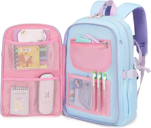 Vista 2 de Gazigo Mochila para niñas, escuela primaria, mochila de conejito para niñas, linda mochila para niños y jardín de infantes preescolar, Only Mochila