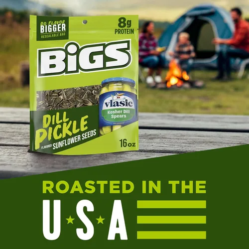 Vista 7 de BIGS Semillas de girasol, sabor a pepinillo de eneldo Vlasic, 16 oz.