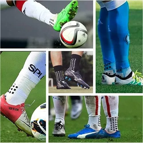 Vista 8 de Calcetines deportivos antideslizantes con agarre de goma antideslizante para fútbol, rugby, baloncesto, correr, senderismo, yoga y pilates