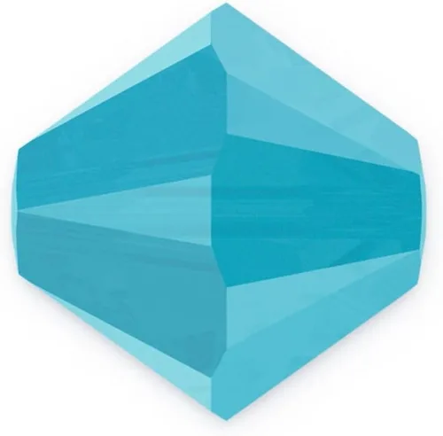 Vista 29 de 100 cuentas sueltas de cristal bicono facetado pequeño Preciosa auténtico de 3mm (0.118 pulgadas) aguamarina AB (azul) compatibles con cristales