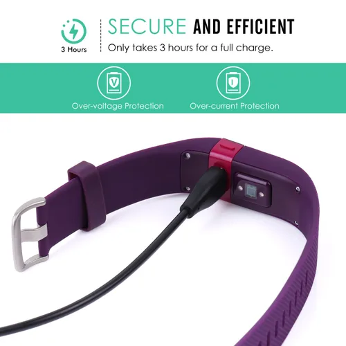 Vista 3 de MoKo Cable de carga compatible con Fitbit Charge HR, cargador USB de repuesto para Fitbit Charge HR Wireless Activity Smartwatch pulsera, color negro