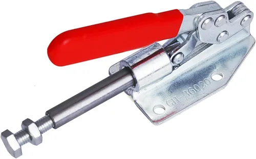 Vista 2 de Abrazadera de palanca ajustable, botón de extracción rápida, abrazadera de palanca de acción de empuje de 397 libras, capacidad de 1.181 in, carrera