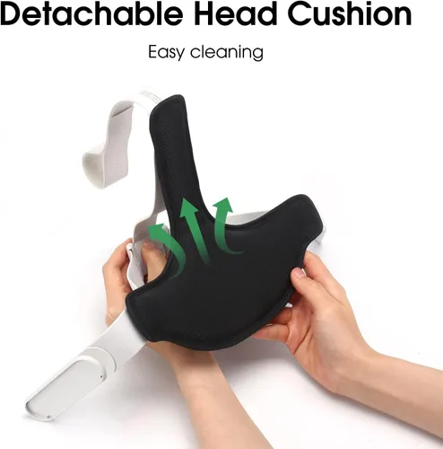 Vista 4 de Smatree Head Cushion T-Shaped Compatible with Quest 2 Elite Strap, Balance Gravity Pressure, Soft PU Material Replacement Cushion Compatible for
