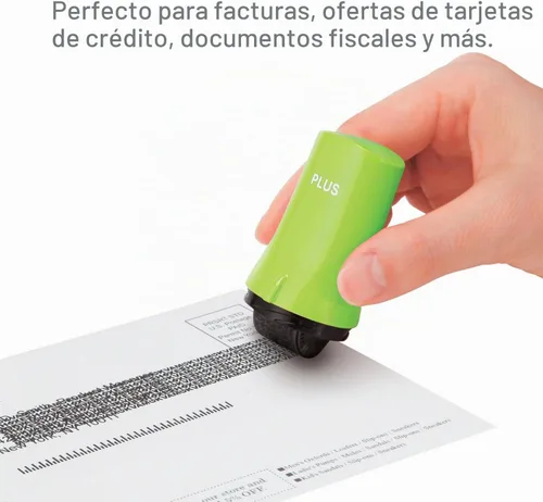 Vista 4 de Kit de sellos de seguridad de rodillo ancho para prevención de robo de identidad, color verde