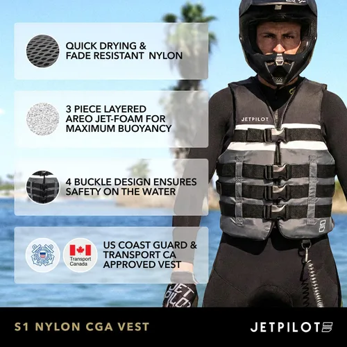 Vista 2 de Jet Pilot S1 - Chaleco de nailon CGA Wakeboard para hombre
