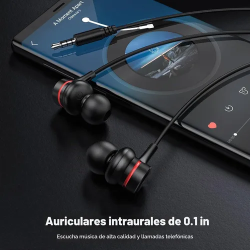 Vista 2 de MOSWAG Auriculares con cable con micrófono, auriculares intrauditivos