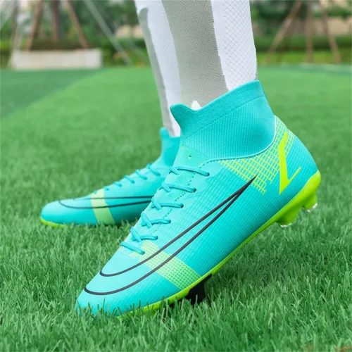 Vista 4 de KAEAEILSS Botas de fútbol para hombre Spikes High Top Unisex para exterioresinteriores Zapatillas de entrenamiento - Botas de fútbol juvenil
