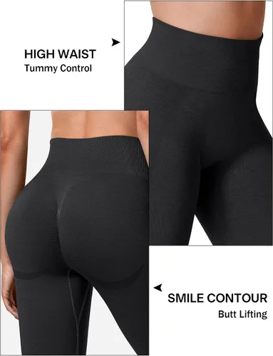 Vista 3 de YEOREO Vivien - Leggings de entrenamiento para mujer, cintura alta, levantamiento de glúteos, contorno de sonrisa, sin costuras, pantalones de yoga