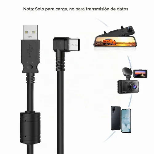 Vista 6 de Pixelman Cable de alimentación para cámara de salpicadero, cable de carga de cámara de tablero (9.8 pies tipo C) con anillo magnético, cable