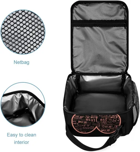 Vista 4 de Love Jiujitsu - Lonchera térmica reutilizable, bolsa portátil para hombres y mujeres