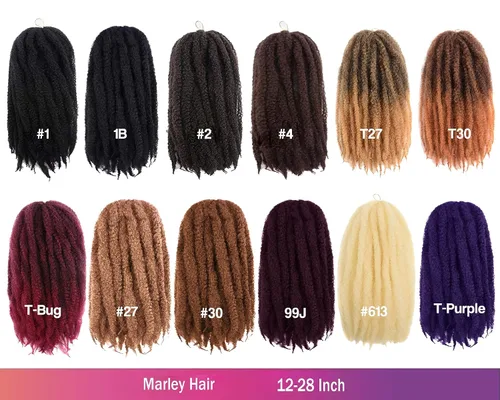Vista 4 de ToyoTress Bob Marley Twist Hair - 8 Pulgadas Paquete de 6 Cabello Marley Negro Corto Para Locs Falsos, Extensiones de Cabello Rizado Afro Kinky