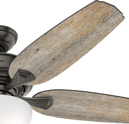Vista 8 de Hunter Ventilador de techo LED de bronce noble casual de 54 pulgadas para interiores con aspas reversibles, kit de luz, motor reversible