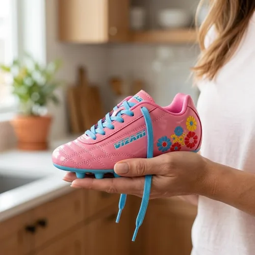 Vista 9 de Zapato de fútbol de Vizari Blossom FG, niño pequeño Rosado/Azul