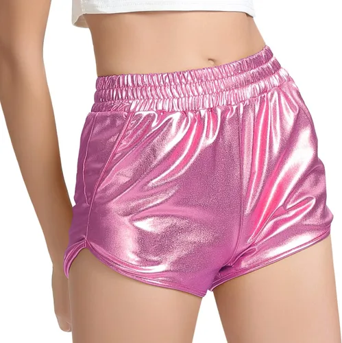 Vista 6 de Mirawise Girls Metallic Shorts Shiny Hot Pants Sparkly Dance Outfits Short Pants