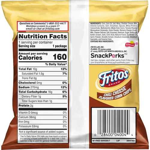 Vista 2 de Fritos - Patatas de maíz, queso y ají, 1 onza (paquete de 40)