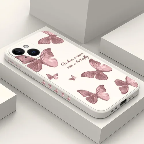 Vista 17 de LEECG Funda para iPhone 14 con Patrón de Flores de Mariposa de Astronauta, Forro de Microfibra Suave Anti-Rayones en el Interior, Cubierta