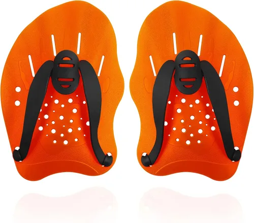Vista 8 de Raquetas de natación para manos, paletas de mano de entrenamiento de natación con correas ajustables, paletas de natación para adultos y niños