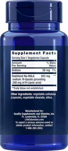 Vista 2 de Life Extension Ácido Super R-Lipoico 240 mg, 60 Cápsulas Vegetarianas (Paquete de 2)