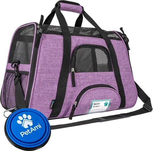 Vista 15 de PetAmi Transportador de mascotas aprobado por aerolíneas para gatos, transportador de perros de lados suaves para perros pequeños, suministros