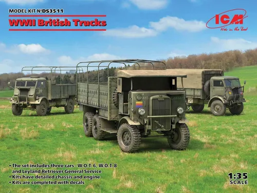 Vista 2 de ICM DS3511 - Kit de Modelo de Vehículo Militar de Plástico WWII Camiones Británicos - Escala 1:35