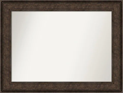 Vista 798 de Amanti Art Espejo de pared personalizado no biselado (25 x 25 pulgadas), marco de bronce acentuado, varios tamaños personalizados, espejo de baño