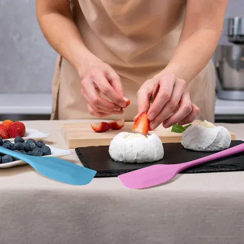 Vista 6 de Irenare 24 espátulas de silicona de 11 pulgadas, grandes espátulas de goma resistentes al calor, antiadherentes, flexibles, sin costuras, diseño