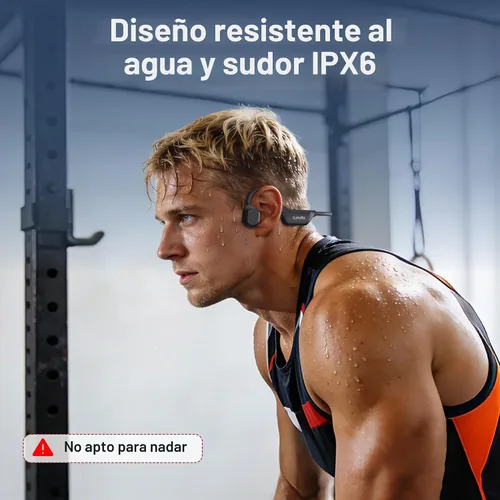 Vista 6 de Auriculares de conducción ósea Bluetooth 6.0,Auriculares deportivos Negro