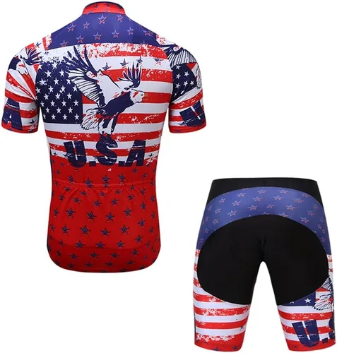 Vista 2 de JPOJPO hombres ciclismo Jersey conjunto,Bicicletas de la ropa del equipo pro manga corta MTB Bike Ropa Ciclismo