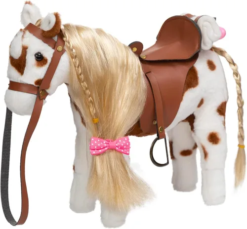 Vista 10 de HollyHOME Caballo Palomino de Peluche Animal Bonito Poni Juguete de Peluche Juego de Simulación Caballo 11 pulgadas Beige