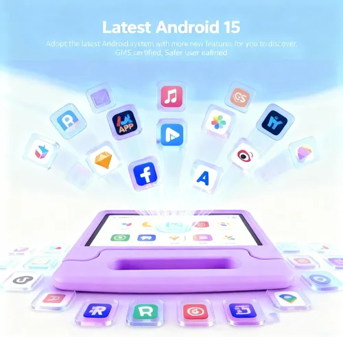 Vista 4 de NRKDUBQ Tablet infantil de 11 pulgadas Android 15 20GB + 128GB Octa-Core 8000mAh tableta Todder con funda a prueba de caídas, control parental, WiFi