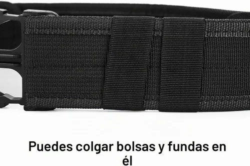 Vista 4 de AGPTEK Cinturón táctico de combate de nylon para seguridad policial (negro)