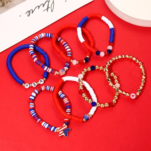 Vista 72 de Surfer Heishi - Pulseras apilables para mujer, apilables, de vinilo arcoíris, disco de arcilla, pulseras elásticas para la amistad, joyería bohemia