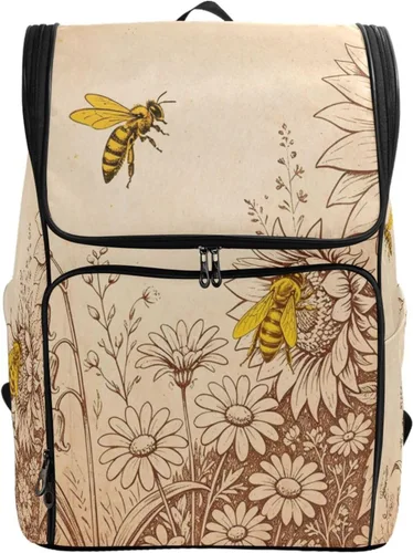 Vista 8 de Naanle Elegante diseño de murciélagos de Halloween, mochila grande para libros de escuela, mochila impermeable para computadora, mochila de viaje