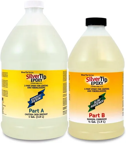 Vista 3 de Kit Epoxy con sistema de tres puntas limpias plateadas con endurecedor rápido, Transparente, 1