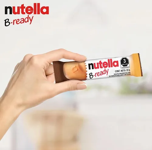 Vista 3 de Ferrero: "Nutella B-ready " una oblea crujiente de pan en forma de mini baguette rellena con una cremosa Nutella 15 piezas 10.13 oz (286g)