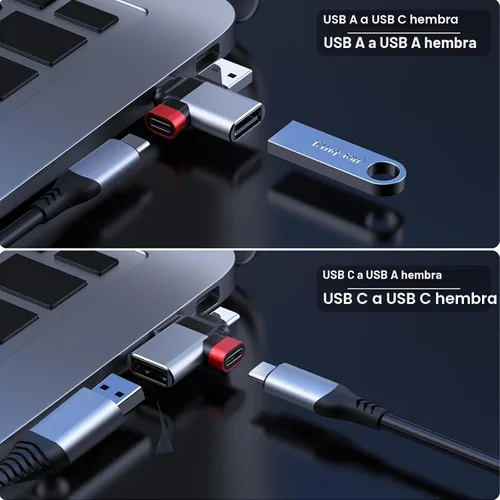 Vista 2 de BUISAMG Adaptador USB a USB C, adaptador USB C a A para MacBook Pro, iMac