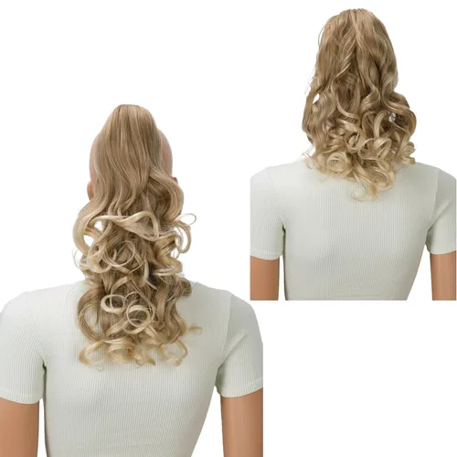 Vista 11 de PRETTYSHOP 16 o 20 pulgadas clip para el pelo en extensión cola de caballo 2 en 1 rizada resistente al calor