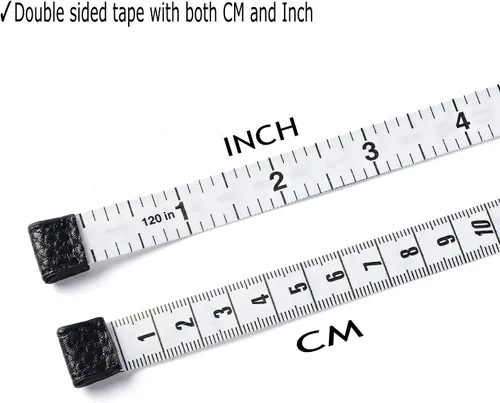 Vista 2 de Cinta métrica de cuerpo de 9.8 ft/120 para tela corporal, cinta métrica para coser tela, sastres, cinta de medidas médicas, tela de costura de doble