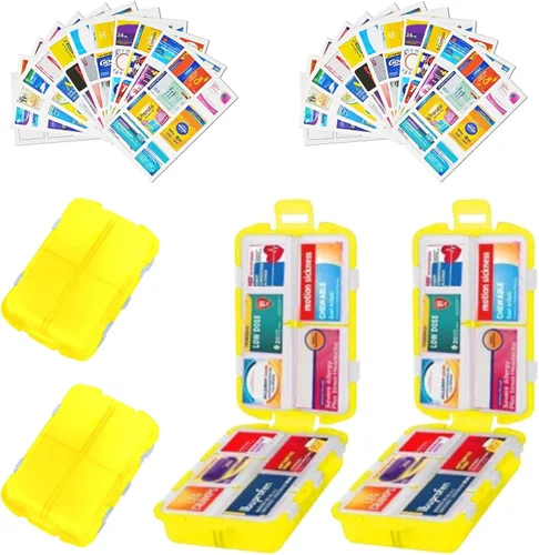 Vista 28 de Organizador de pastillas de viaje portátil, estuche pequeño para bolsillo, pastillero para bolso, organizador de medicinas con 10 compartimentos