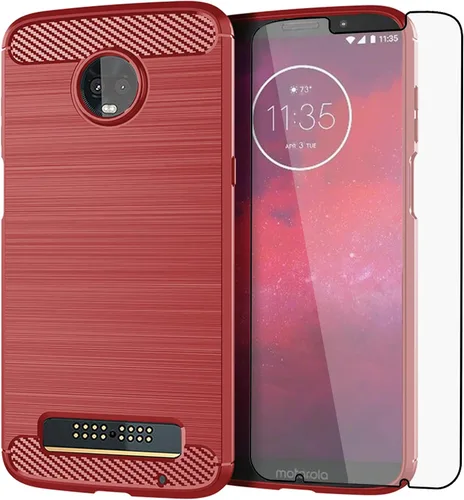 Vista 6 de Funda de teléfono para Motorola Moto Z3/Z3 Play con protector de pantalla de vidrio templado, accesorios para celda, delgada, resistente, cuerpo