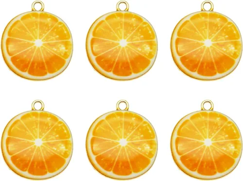 Vista 5 de JJG Race - Juego de 40 dijes chapados en oro surtidos de limón, sandía, naranja, fresa, manzana, delicados, colgantes de frutas para aretes