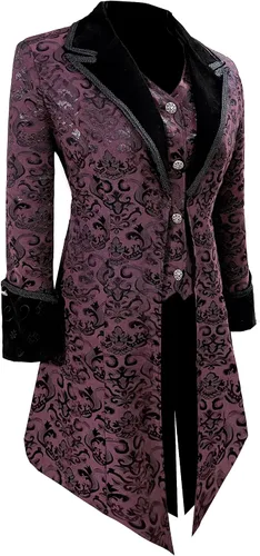 Vista 3 de Chaqueta steampunk para mujer, estilo victoriano, gótico, medieval, vintage